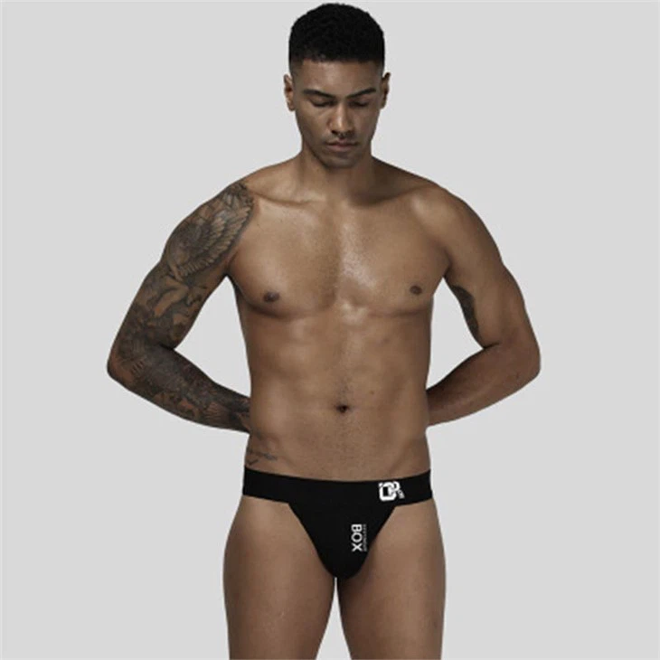 Basic mens underwear sexy personalised boxers black thong boxer brief  customized logo